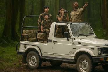Jeep safari on plantation trail
